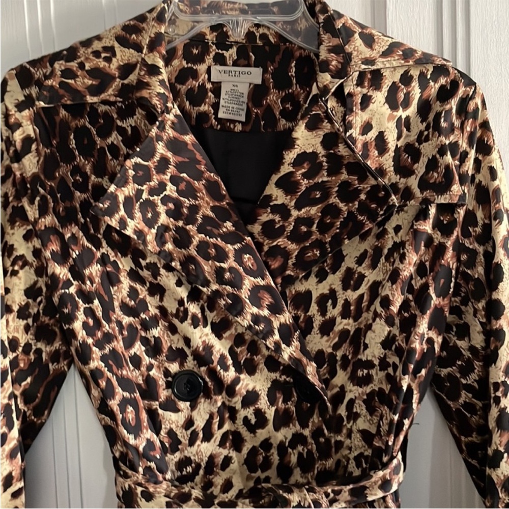 Leopard Print Belted Trench Coat - Picture 2 of 5